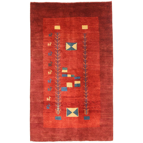 ギャッベ絨毯「ヤギさんたちの徒競走」9318593【186×111】