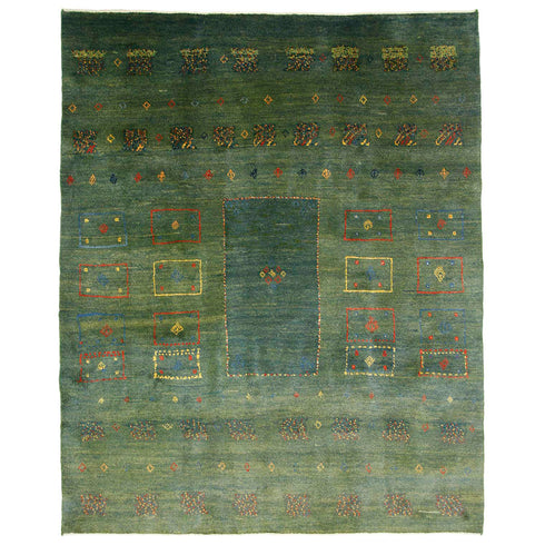 ギャッベ絨毯「穏やかでカラフルな文様」9318595【219×178】