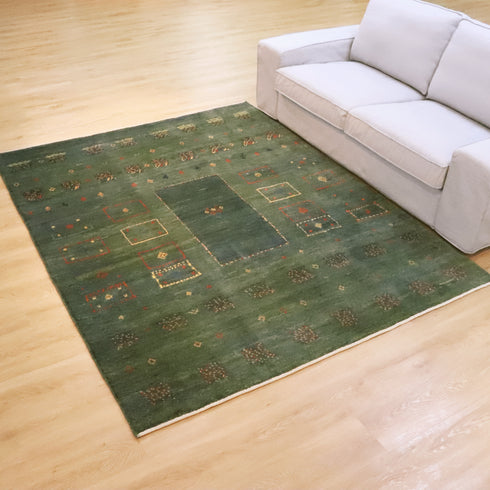 ギャッベ絨毯「穏やかでカラフルな文様」9318595【219×178】