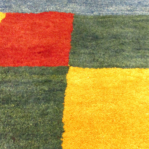 ギャッベ絨毯「カラフルな枠」9318596【219×169】