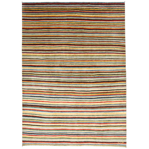 ギャッベ絨毯「色が踊るストライプ」931868【205×147】