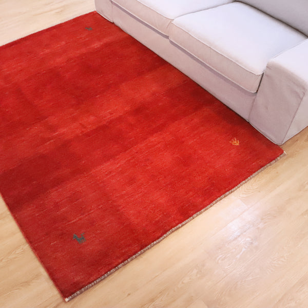 ギャッベ絨毯「朝焼けの色彩がゆらぐ」9319109【194×144】