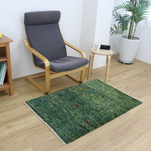 ギャッベ絨毯 「春が待ち遠しい」 9319727【126×84】