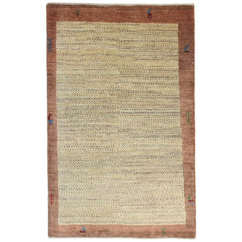 ギャッベ絨毯 「ナチュラルカラーのドット」 9414697【125×78】