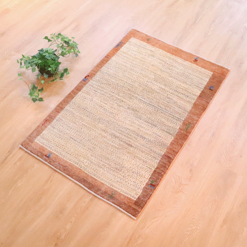 ギャッベ絨毯 「ナチュラルカラーのドット」 9414697【125×78】