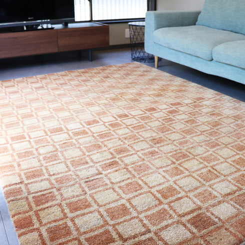 ギャッベ絨毯「モダンな市松の美しさ」 9502890【237×168】