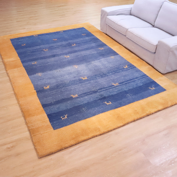 ギャッベ絨毯「黄色い羊さんたち」950458【303×207】