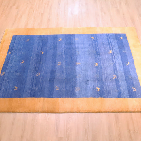 ギャッベ絨毯「黄色い羊さんたち」950458【303×207】