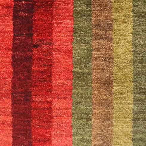 ギャッベ絨毯「赤と緑のハーモニー」 9505366【247×201】
