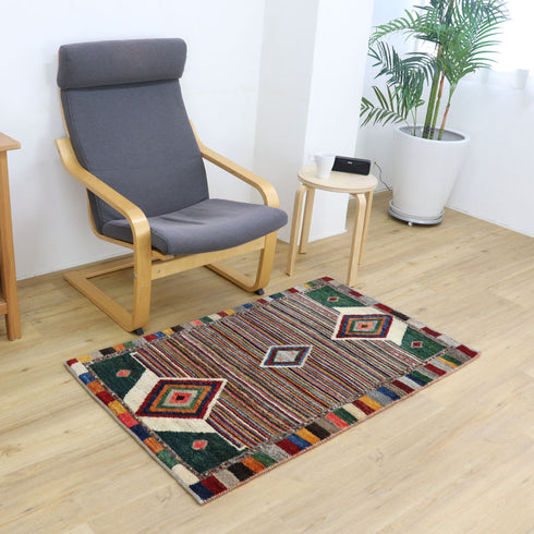 ギャッベ絨毯 「トランジ(ひし形)」 9508519【134×79】