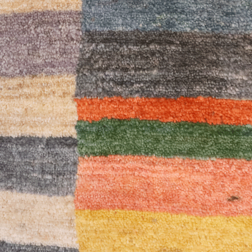 ギャッベ絨毯「静けさと彩りのボーダー」 9509157【250×200】