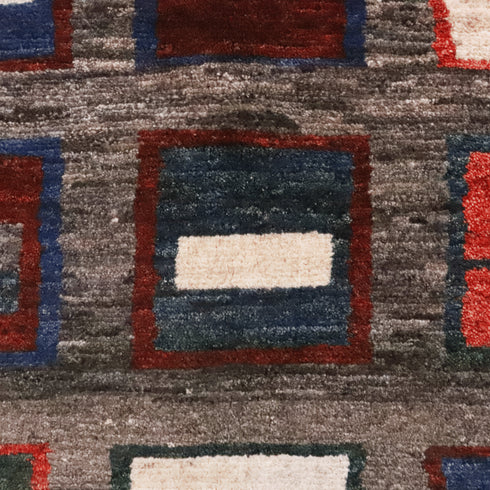 ギャッベ絨毯「しかくの森」9509283【192×149】