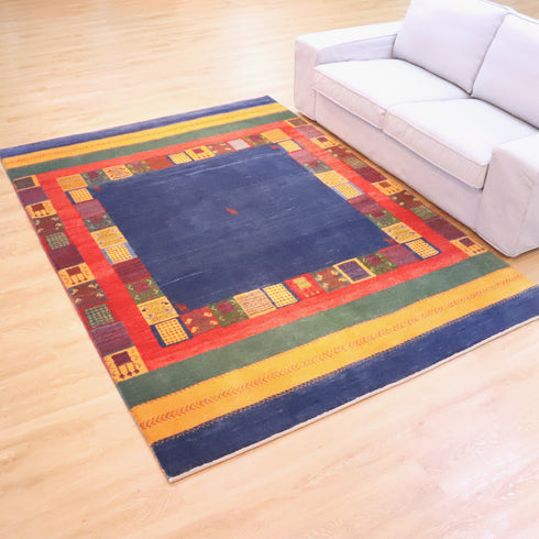 ギャッベ絨毯「夏祭りの公園」9510682【249×178】