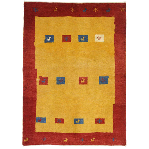 ギャッベ絨毯「お部屋が明るくなります」960828【152×110】