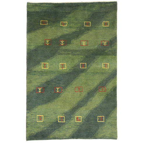 ギャッベ絨毯「草原を吹きぬける風」960838【149×98】