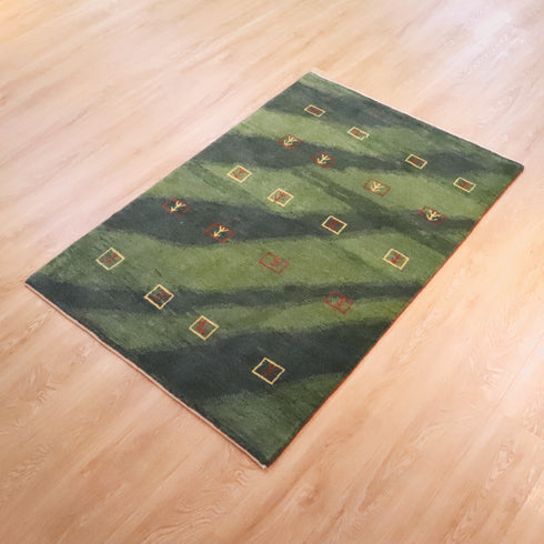 ギャッベ絨毯「草原を吹きぬける風」960838【149×98】