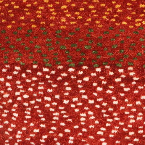 ギャッベ絨毯「赤とドットの温もり」 961882【246×205】