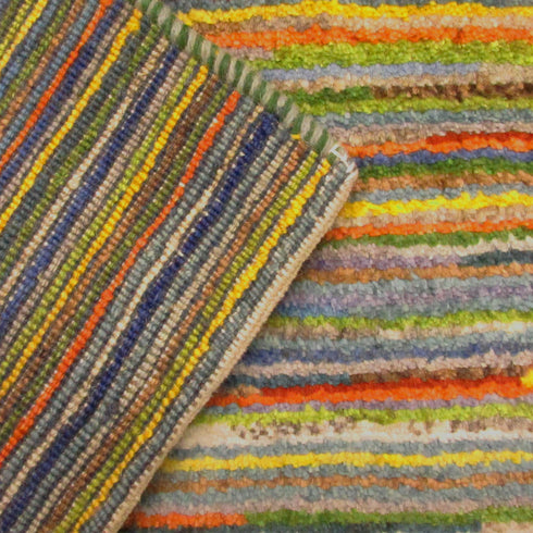 ギャッベ絨毯「カラフルボーダー模様」10032880【146×100】