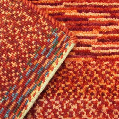 ギャッベ絨毯「色んな赤色」9112828【147×97】