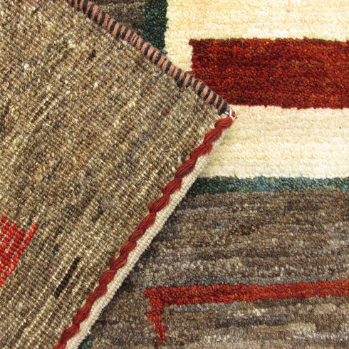 ギャッベ絨毯「しかくの森」9509283【192×149】