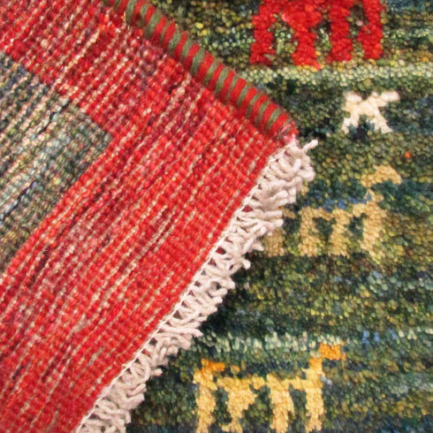 ギャッベ絨毯 「ヤギさんがいっぱい」 9119061【88×59】