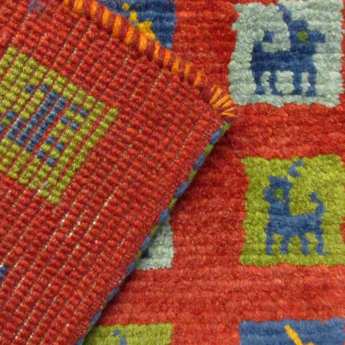 ギャッベ絨毯「羊が40…」9245120【85×57】