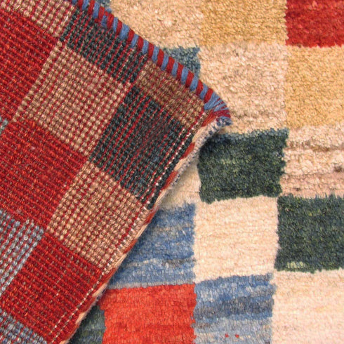 ギャッベ絨毯 「いろの市松帖」 8802402【117×79】