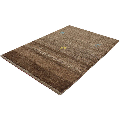 ギャッベ絨毯 「茶色のドット」 9212451【83×56】