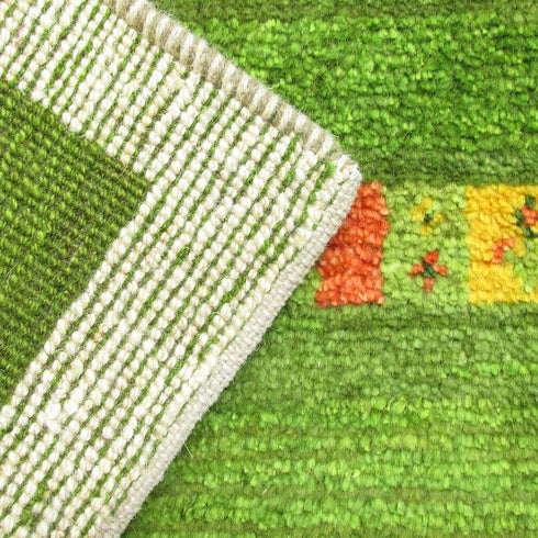 ギャッベ絨毯 「芝生と花壇」 10047233【117×84】