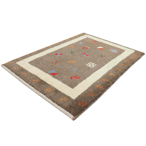 ギャッベ絨毯 「整列ヤギさん」 9144435【85×63】