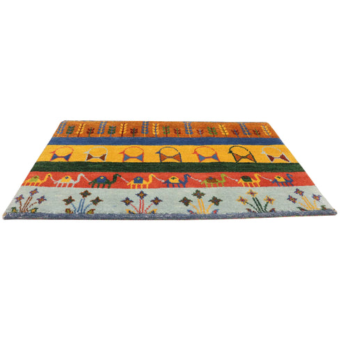 ギャッベ絨毯 「新作バッグ」 9241309【57×88】