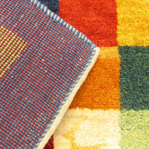 ギャッベ絨毯 「躍動感」 10052621【132×71】