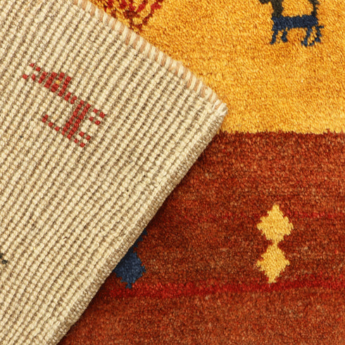 ギャッベ絨毯「カラフルなボーダー模様」10150017【180×121】