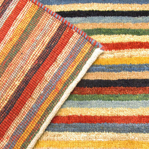 ギャッベ絨毯「色が踊るストライプ」931868【205×147】