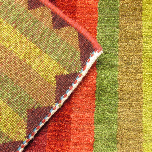 ギャッベ絨毯「赤と緑のハーモニー」 9505366【247×201】