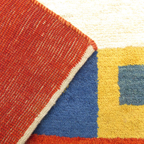 ギャッベ絨毯「カラフルな枠」9133137【295×206】