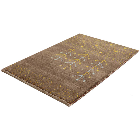 ギャッベ絨毯 「黄色のお魚さん」 9241070【84×57】