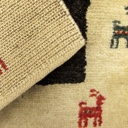 ギャッベ絨毯 「おしゃれなヤギさん」 9141083【83×65】