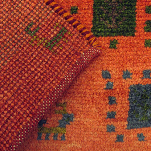 ギャッベ絨毯 「小さい四角」 9233555【90×55】