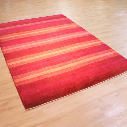 ギャッベ絨毯「多彩な赤のハーモニー」 9210588【301×214】