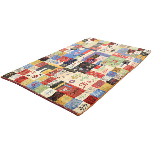 ギャッベ絨毯 「パッチワーク」 9119582【138×84】