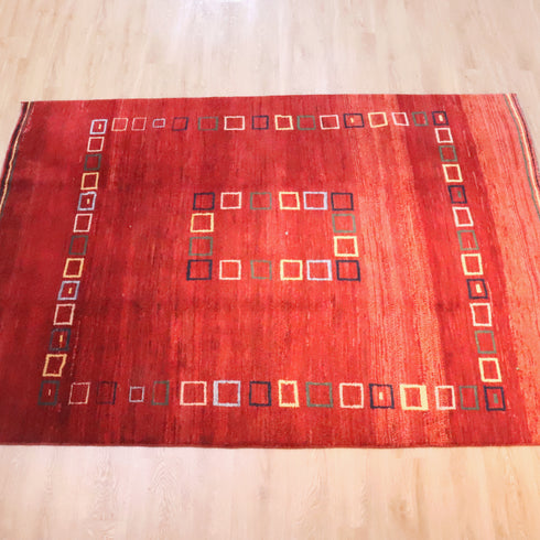 ギャッベ絨毯「四角の詩 」 8346339【261×190】