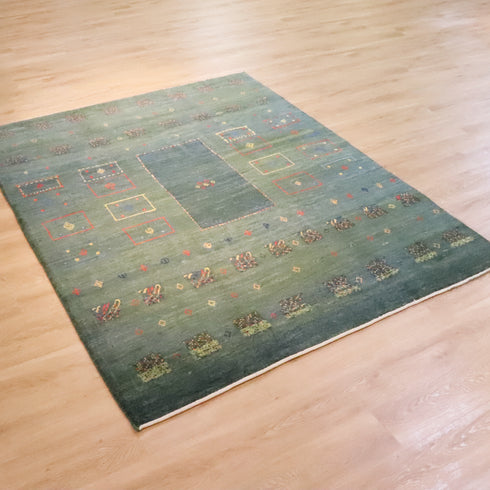 ギャッベ絨毯「穏やかでカラフルな文様」9318595【219×178】