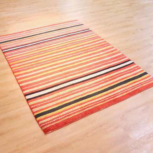 ギャッベ絨毯 「枠が誘う色の旅路」 970170【218×161】