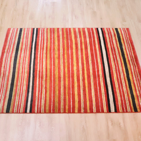 ギャッベ絨毯 「枠が誘う色の旅路」 970170【218×161】