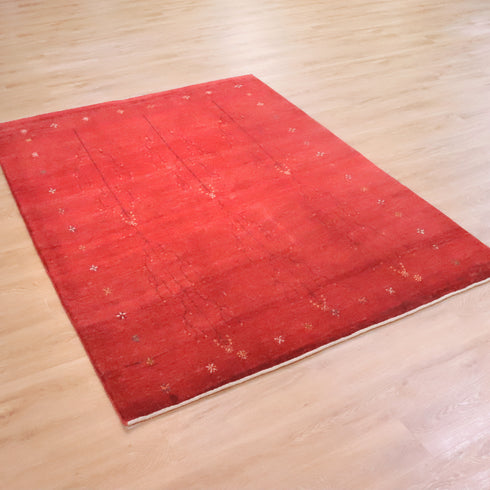 ギャッベ絨毯「赤が織りなす活気」 9314087【229×176】