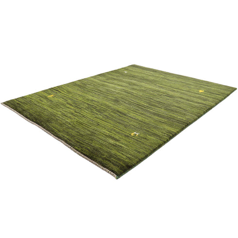 ギャッベ絨毯「春の公園を思わせるグリーン」9304278【193×146】