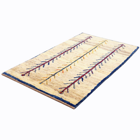 ギャッベ絨毯 「生命の樹が3本」 10053256【128×75】