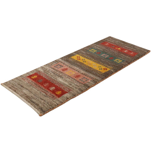 ギャッベ絨毯「目を惹くライン」9207232【115×43】