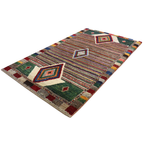 ギャッベ絨毯 「トランジ(ひし形)」 9508519【134×79】